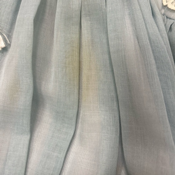 VTG Gunne Sax Blue Maxi Dress Lace Sleeves Prairie Cottagecore 1977 IMPER… - Picture 11 of 16